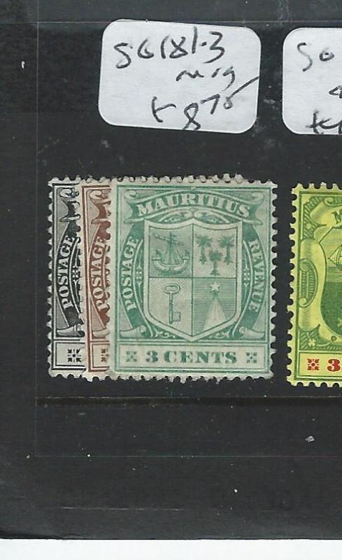 MAURITIUS   (PP2107B) ARMS 1C-3C  SG 181-3  MOG