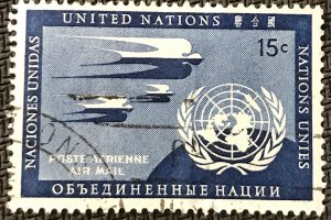 United Nations Used #C3 Single Swallows & UN Emblem SCV $.40 L20