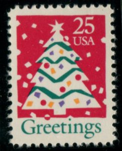 2515 US 25c Greetings - Xmas Tree, MNH