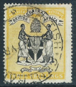 British Central Africa, Sc #27, 3sh Used