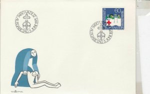 Liechtenstein 1975 Red Cross Cross Slogan Cancels Anniv. Stamps FDC Cover  30032