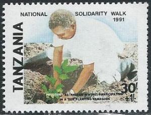 Tanzania B10 (mnh) 30+1sh Solidarity Walk (1991)