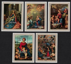 Cook Is. Christmas Painting by Great Masters 5 MSs 1975 MNH SG#MS535