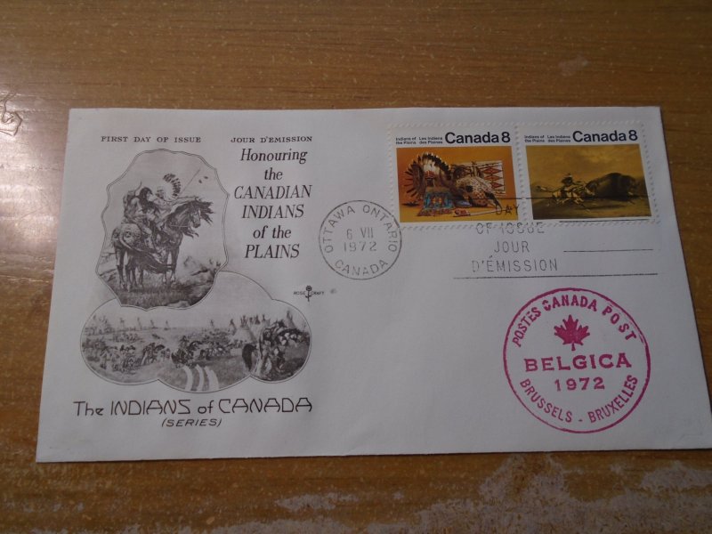 Canada  #  562-63  FDC Rose Craft