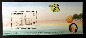 Kiribati: 1999, World Stamp EXPO 99, Captain Cook & HMS Resolution, MNH M/Sheet