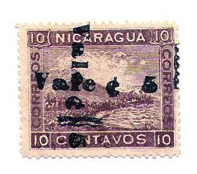 Nicaragua #175 double surcharge