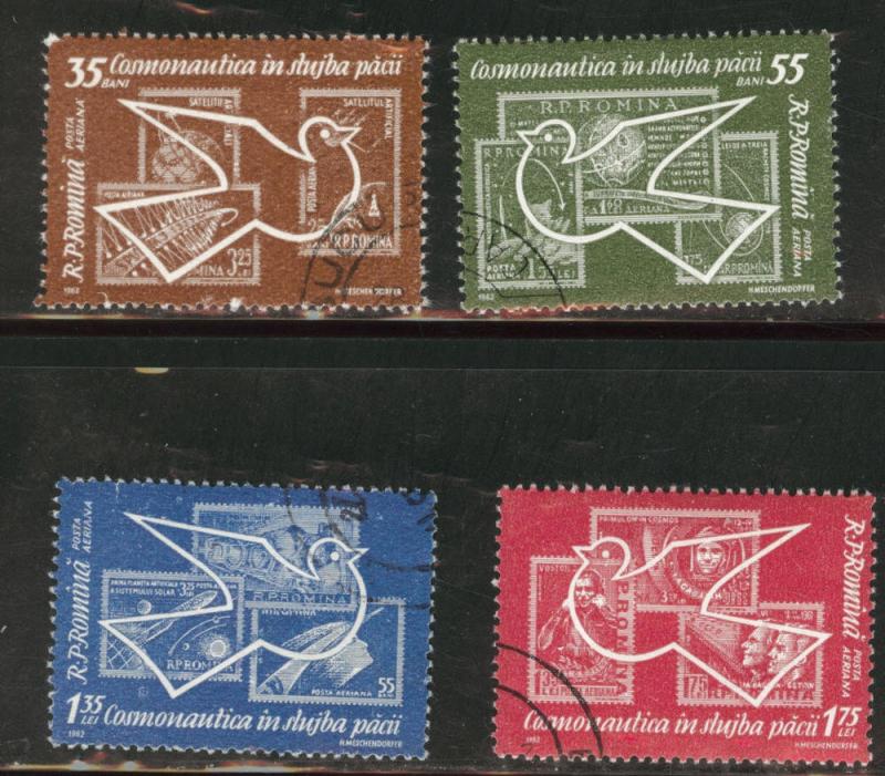 ROMANIA Scott C119-122 used CTO Airmail set 1962