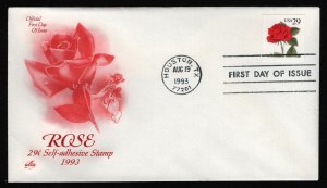 #2490 29c Red Rose, Art Craft FDC **ANY 5=FREE SHIPPING**