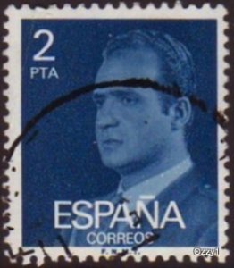 Spain 1976 Sc#1975 2pta Blue King Juan Carlos USED-VF-NH.