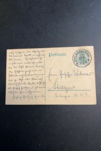 Germany 1913 postal card used Biberach cancel lot #24