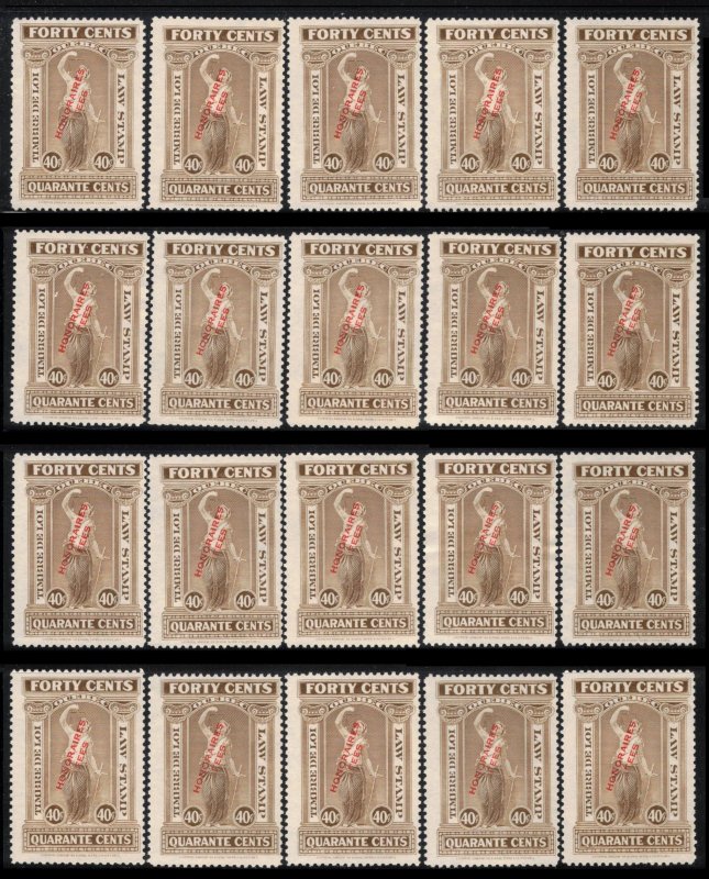 SALE QUEBEC REVENUE 20 TAX 1923 40c #QL76 MNG NH DEALER LOT LAW STAMPS CV $100.