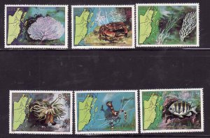 Belize-Sc#646-51- id9-unused NH set-Marine Life-Fish-Coral-1982-