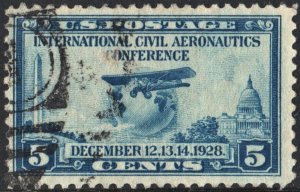 SC#650 5¢ Civil Aeronautics Issue (1928) Used