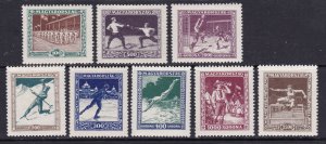 Hungary Scott B80-B87, 1925 Sports Semi-postals, VF MLH. Scott $41