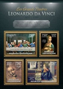 Centrafrique 2013 MNH - LEONARDO DA VINCI. Michel Code: 3867-3870