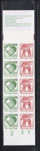 Sweden # 2039a, Christmas, Complete Booklet, Mint NH 1/2 Cat..