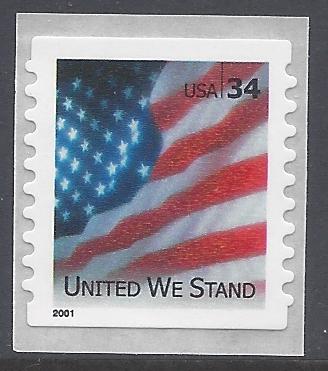 #3550a 34c United We Stand Coil Single 2001 Mint NH