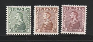 Iceland 199-201 Set MH King Christian X