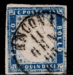 Italy Scott 22 Used 1863 King Victor Emmanuel stamp CV$45