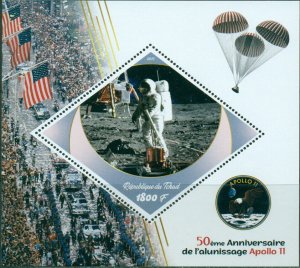 Apollo 11 50 Anniversary Moon Exploration NASA Space MNH Tchad stamps set