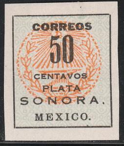 MEXICO 413, 50c SONORA ANVYL SEAL ISSUE. UNUSED, NG (AS ISSUED). F-VF. (452)