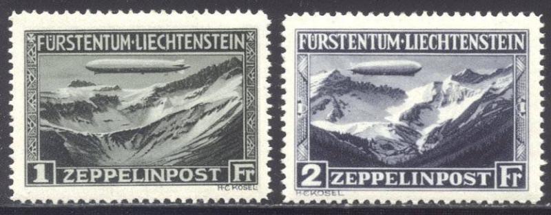 LIECHTENSTEIN #C7-8 Mint NH - 1931 Zeppelin Set