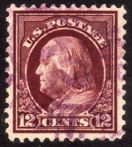 1917, US 12c, Benjamin Franklin, Used, Well-Centered, Sc 512