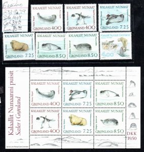 Greenland 233-238a, 239 Set Mint never hinged