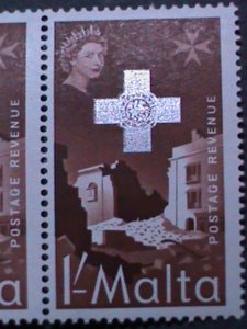 ​MALTA 1957 SC#263-5 GEORGE CROSS AWARDS-MNH PAIR COMPLETE SET-REVENUE STAMPS