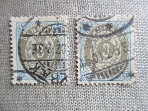 Denmark, Scott# 41,41B, used