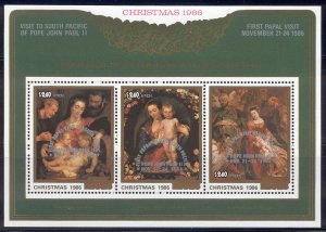 Cook Islands - 1986 MNH 1st Papal Visit s/s of 3 #B103 cv 16.00 Lot #176