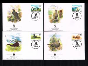 1994 - Azerbaijan FDC Mi. 161-164 - Fauna & Animals - Birds - Black Grouse - ...