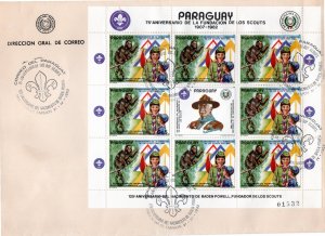 Paraguay 1982 Sc 2037 sheet of 8 with label FDC