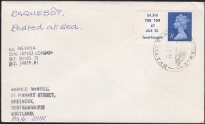 GB GIBRALTAR 1972 SS Nevasa Paquebot ship cover............................B6269