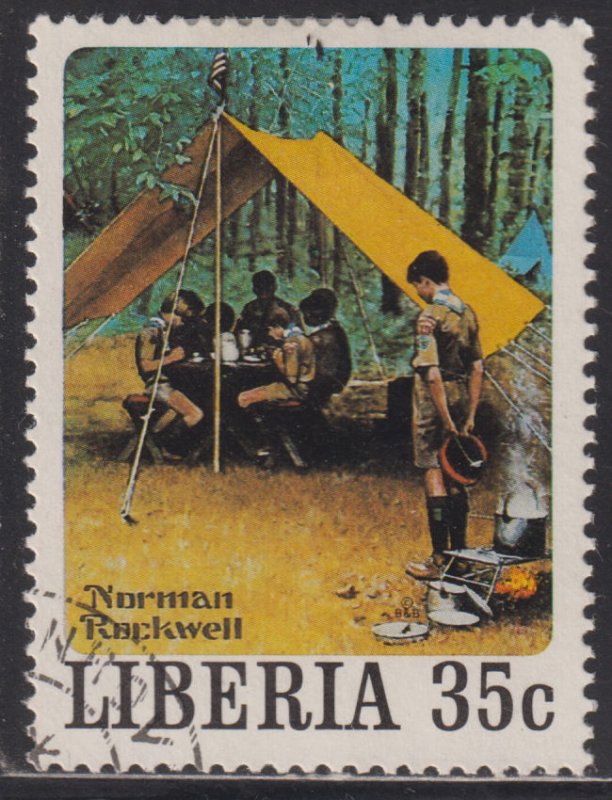 Liberia 857h Norman Rockwell Scouting 1979