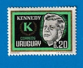 URUGUAY SCOTT#714 1965 20c JOHN F. KENNEDY - MH