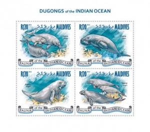 MALDIVES 2013 SHEET DUGONGS MARINE LIFE mld13106a