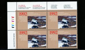 Canada #FWH8 (C885) Plate Block of 4, Wildlife Habitat, MNH, VF, CV$100.00