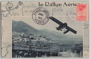 Monaco 1914 Rallye Aerien Pioneer Aviation Flight Postcard & Vignette