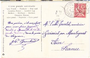 FRANCE Levant cover postmark Smyrne, Turquie d'Asie,  2 Jan. 1908 to France