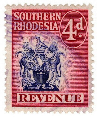 (I.B) Southern Rhodesia Revenue : Duty Stamp 4d