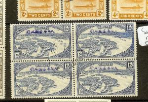 BRUNEI  JAPANESE OCCUPATION (P1502B) 12C  SGJ12    BL OF 4  VFU