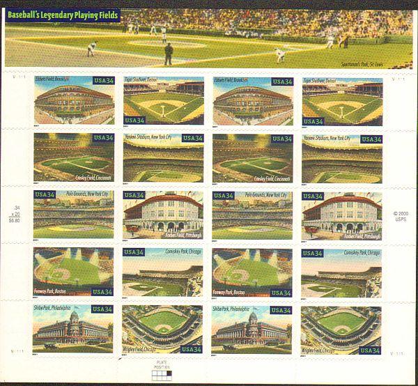 US #3510-19 Mint Sheet Baseball's Legendary Fields 
