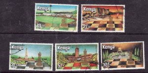 Kenya-Sc#319-23- id2-used set-World Chess Federation-1984-