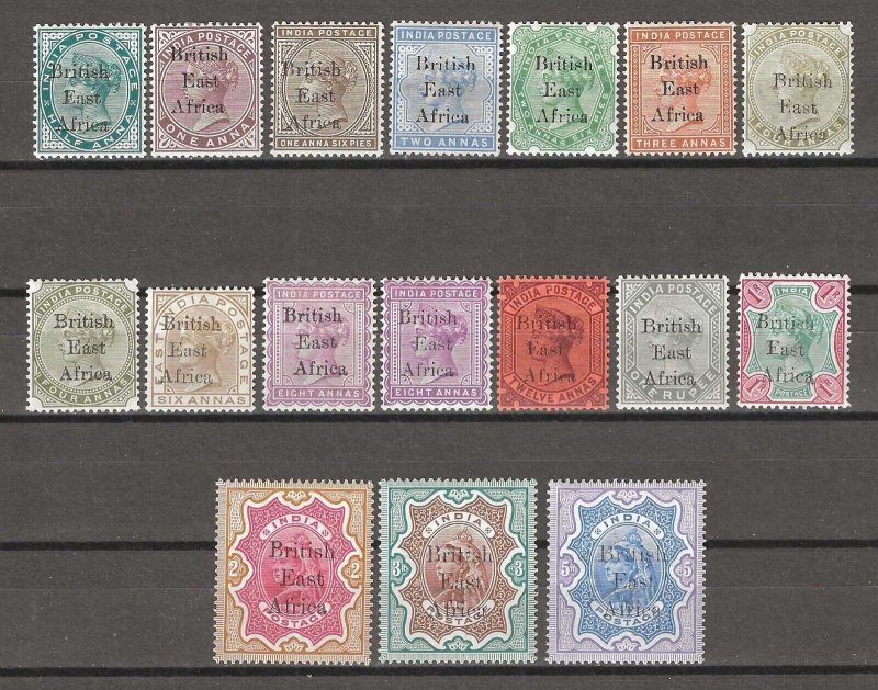 BRITISH EAST AFRICA 1895/6 SG 49/63, 55b, 57c MINT £875