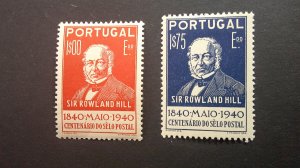 Portugal 1940 Scott# 591-598 Mint XF Hinged pencil# on backs Complete set of 8