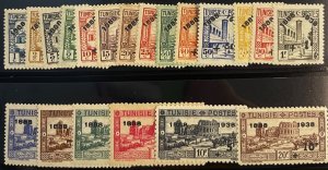 Tunisia, 1938, SC B54-B73. B68-71 and 73 are NH.