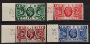 GREAT BRITAIN 1935 KGV SJ set marginal 'W/35' control. MNH **.