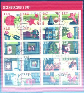 Netherlands 2001 Christmas Mi. 1940/59 Sheet Used