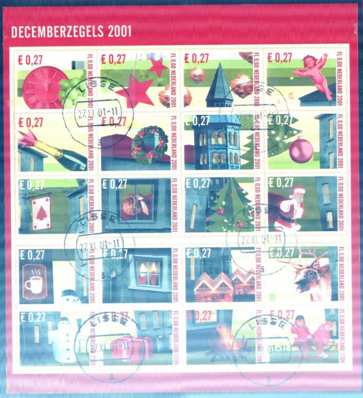 Netherlands 2001 Christmas Mi. 1940/59 Sheet Used